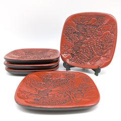 鎌倉彫 菓子皿 5枚セット 木箱入り - メルカリ