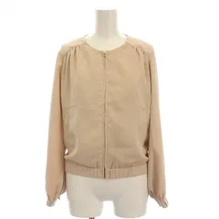 プロポーション ボディドレッシング PROPORTION BODY DRESSING ライトダブルクロスショートブルゾン ノーカラー ジャケット ジップアップ M ベージュ /YM ■BMのサムネイル