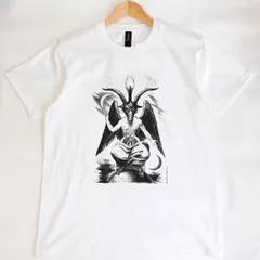 バフォメット / エリファス・レヴィ 半袖 白 Tシャツ ホワイト 男女兼用【RAF】GILDAN(ギルダン) 5.3オンス Baphomet / Eliphas Levi S/S TEE WHITE 52
