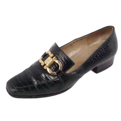 サルヴァトーレ フェラガモ Salvatore Ferragamo ローファー ガンチーニ金具 リザード型押し シューズ 靴 レディース 5C(22.5cm相当) グリーン