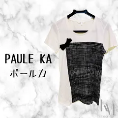 PAULE KA ポールカ Tシャツ 半袖リボンモチーフ モノクロ ホワイト×ブラック 白黒 サイズS 春夏物のサムネイル