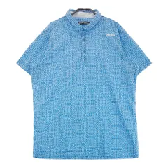 サイズ：LL SRIXON スリクソン by DESCENTE 半袖ポロシャツ ロゴ刺繍 総柄 ブルー系 [240101472917] ゴルフウェア メンズ ストスト
