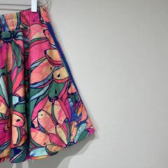 アディダス　花柄　スカート　トレフォイルロゴ　刺繍