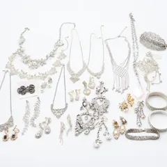 【社交ダンス 小物 まとめ売り】全26点セット ネックレス ブレスレット ピアス イヤリング ラインストーン 発表会 パーティ