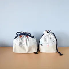 お弁当袋 & コップ袋 ＊ 水彩風 はたらくくるま