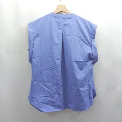 ◇ ⊂ Φ BEAUTY & YOUTH UNITED ARROWS バンドカラー 半袖 シャツ サイズF ブルー レディース E  【1503050003148】