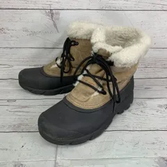 カナダ名門★SOREL/ソレル★シンサレート中綿/スノーブーツ【24.5/黒×ベージュ】レディース/スノーエンジェルレース/防水/保温◆WB6-07<sale>