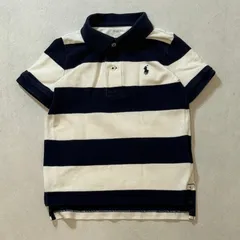 【90cm】Ralph Lauren S/S Stripe Polo Shirt / ラルフローレン　半袖　ポロシャツ　ボーダー 白　紺