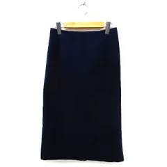 B&Y ユナイテッドアローズ BEAUTY&YOUTH ビューティー&ユース スカート ナロー ロング フェイクスエード スリット バックジップ M 紺 ネイビー /NT7