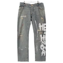 希少】DOLCE＆GABBANA ロゴパッチ ペイント加工 グランジデニム