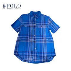 437◯ RALPH  LAUREN 半袖シャツ　チェック　ネルシャツ　10-12