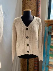 GU アイボリー ニットカーディガン ( M )