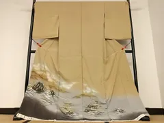 平和屋着物●色留訪問着　作家物　素描友禅　四季彩　夫婦岩　暈し染め　上代27万円　仮絵羽　正絹　逸品　未使用　AAAX0686zg