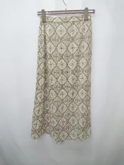 ◇ ⊂ apart by lowrys アパートバイ ローリーズ 総柄 ロング Aライン スカート グレー イエロー系 レディース E  【1507100002419】