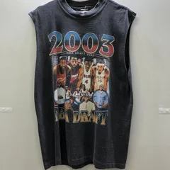 vintage ヴィンテージ Tシャツ タンクトップ ノースリーブ NBA DRAFT フロントプリント 90’s メンズ M 90年代 ブラックのサムネイル
