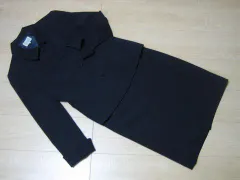 アリスバリー レディース 9号 長袖 ジャケット スカート アンサンブル スーツ 紺 母 婦人 フォーマル 受験 面接 入園式 入学式 卒園式 卒業式 春 夏 秋 冬 ★4【中古】ママ セットアップ 40代 50代 アウトレット