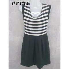 ◇ PROPORTION BODY DRESSING バックジップ ノースリーブ 膝丈 ワンピース サイズ2 ブラック ホワイト レディース 【中古】 【1002802394058】