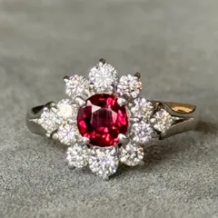 8/美品 ミキモト K18×Pt900 ルビー0.21ct ダイヤ リング 指輪