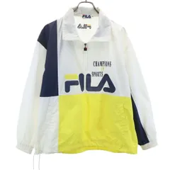 FILA フィラ ハーフジップ ジャケット S ホワイト プルオーバー メンズ 古着
