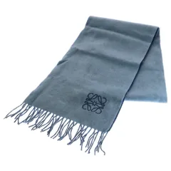 LOEWE (ロエベ) アナグラム マフラー ブルー×ライトブルー カシミア