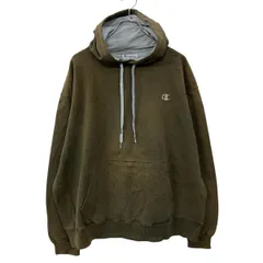 Champion 無地 スウェット パーカー XL カーキ チャンピオン 裏起毛 タイダイ ビッグサイズ 古着卸 アメリカ仕入 a709-5606