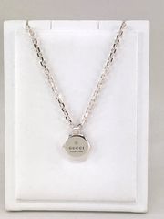 【美品】グッチ　シルバー　ネックレス　トレードマーク エングレービング 23.4g 55cm