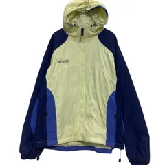 Columbia ジップアップ ナイロン マウンテンパーカー レディース XL ライトイエロー ネイビー 裏フリース 古着卸 アメリカ仕入 a612-6549