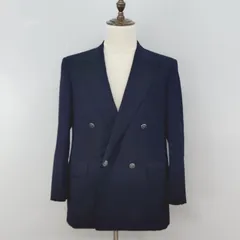 JAEGER London　92AB3　テーラードジャケット　背抜き　ダブル　ネイビー　日本製　イエガーのサムネイル