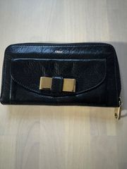 Chloe クロエ Lilyリリィ リボン ラウンドファスナー 長財布 ブラック
