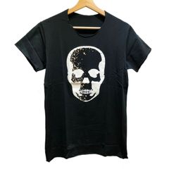 lucien pellat-finet ルシアンペラフィネ Rhinestone Studs Skull Crewneck T-Shirt Black ラインストーン スタッズ スカル クルーネック Tシャツ ブラック