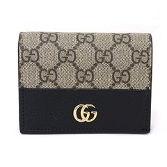 グッチ GUCCI ダブルG ミニウォレット コイン＆紙幣入れ付き 二つ折り財布 GGスプリーム キャンバス 658610 ベージュ＆エボニー 未使用