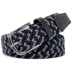 【新品】 [BEEL] ベール ゴムメッシュベルト ゴムベルト メンズ レディース ビジネス カジュアル 伸縮 編みこみ 穴なし グレー/ブラック 0