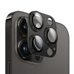 【Pukenin】iPhone 14 Pro/14 Pro Max 用 カメラレンズ保護フィルム 14プロ / 14プロマックス 対応 カメラ保護フィルム 強化ガラス 9H硬度 黒 高い光透過率 衝撃防止 指紋防止 超薄型 自動貼り付け設計
