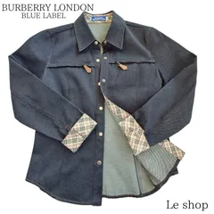 BURBERRY LONDON BLUE LABEL バーバリーロンドン ブルーレーベル デニムシャツ 長袖 ノバチェック 38 Мサイズ相当 レディース 中古