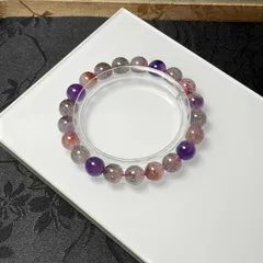 逸品 EU製 ★スーパーセブン★パワーストーン ブレスレット 天然石 原石 お守り 9-9.4mm  ZB1476