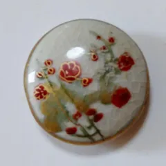 薩摩ボタン15mm 6個セット - 桜型 九谷焼