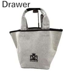 ドゥロワー Drawer ノベルティトートバッグ キャンバス生地 レザー グレー系 ブラックのサムネイル