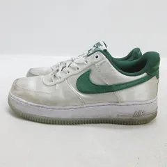 Q■【24.5cm】ナイキ/NIKE エアフォースワンAIR FORCE1 07エッセンシャル サテンスニーカー■銀×緑LADIES/7【中古】