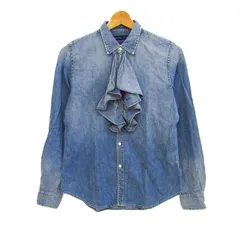 ラルフローレン 長袖シャツ トップス デニムシャツ フリル レディース 11サイズ ブルー RALPH LAUREN 【中古】