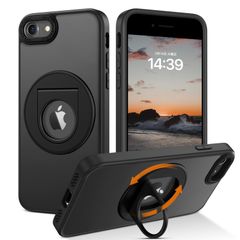 VENINGO iPhone SE3 ケース iPhone SE2 第2世代 iPhone 8 7 用ケース MagSafe対応 マグネット搭載 隠しスタンド リング付き 携帯ケース ワイアレス充電対応 米軍規格 耐衝撃 黄変防止 スタンド機能 縦横両対応 あ