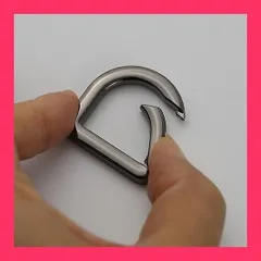 【スタッフおすすめ！】[LMAPUR] カラビナ d型 2個 20mm サークル ガンメタリック アクセサリー キーホルダー ストラップ パーツ リング パーツ ハンドメイド 金具 スプリングDカン (ブラック)