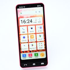 液晶美品＊電池良好】SIMフリー au BASIO active SHG09 レッド