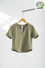【今日WTO】Lululemon Ribbed nulu V ネックリブ半袖 T シャツ-XO49