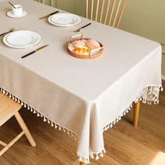 テーブルクロス 北欧 【布生地なのに水を弾く魔法の質感】 長方形 正方形 撥水 防水 お洒落 可愛い 140x180cm [ベージュ] [140x180]