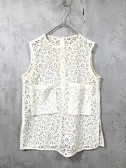 VERMEIL par iena ヴェルメイユ パー イエナ 定価17600円 リーフラッセルレースポケット ブラウス シャツ ナチュラル ■◆◎レディース