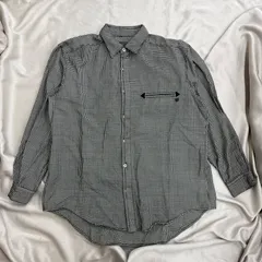 munsingwear マンシングウェア　毛 100% シャツ　長袖　L 相当　チェック　ブラック　ホワイト　黒　白のサムネイル