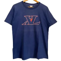 USA製 90s XLARGE S/S TEE エクストララージ Tシャツ M ネイビー 初期タグ 裏原 丸胴 サンフェード 両面プリント 古着