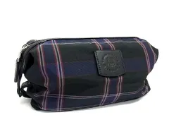 ■極美品■ dunhill ダンヒル ナイロン クラッチバッグ セカンドバッグ メンズ ブラック系×レッド系 AU0518