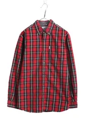 【お得なクーポン配布中!】 US企画 カーハート チェック ボタンダウン 長袖 シャツ メンズ M / Carhartt 長袖シャツ ワーク コットン マルチカラー 廃盤 ポケット付き