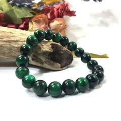 グリーンタイガーアイ パワーストーン ブレスレット 10mm   / 虎目石 メンズ レディース 男性 女性 金運 仕事運 健康運 癒し お守り (シンプル) ☆